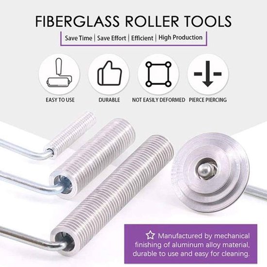 Roller Kit - Glasvezel Strips - Boot Reparatie - Aluminium Gelamineerd - 5 Stuks - Grijs — afbeelding 4