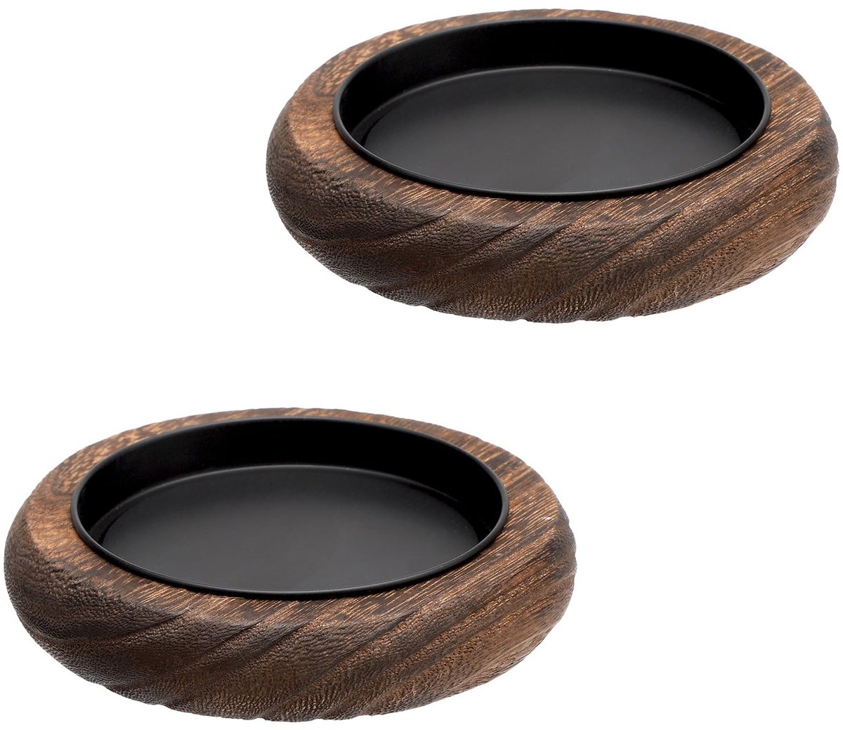 Dailygoods - Dailygoody - Houten Kaarsenborden - Kaarsenhouder - 2 Stuks - Rond - Bruiloft Decoratie - Tafel- en Woonkameraccessoires - Hout
