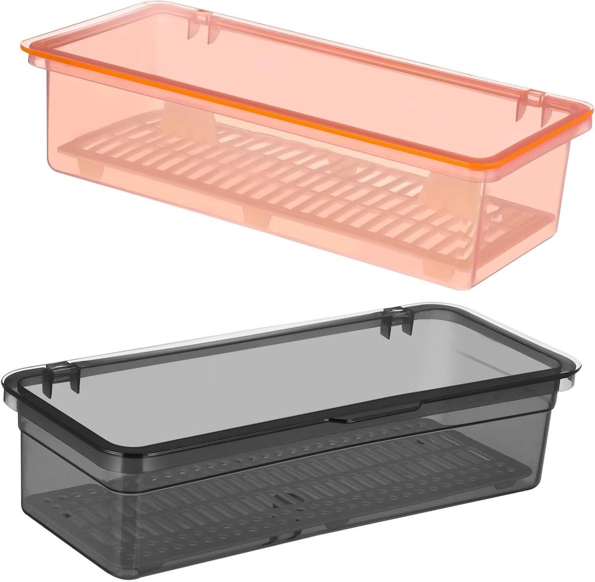 Opbergdozen - Keuken organizers - Keuken opruimen - Stapelbaar ontwerp - 2 stuks - Transparant