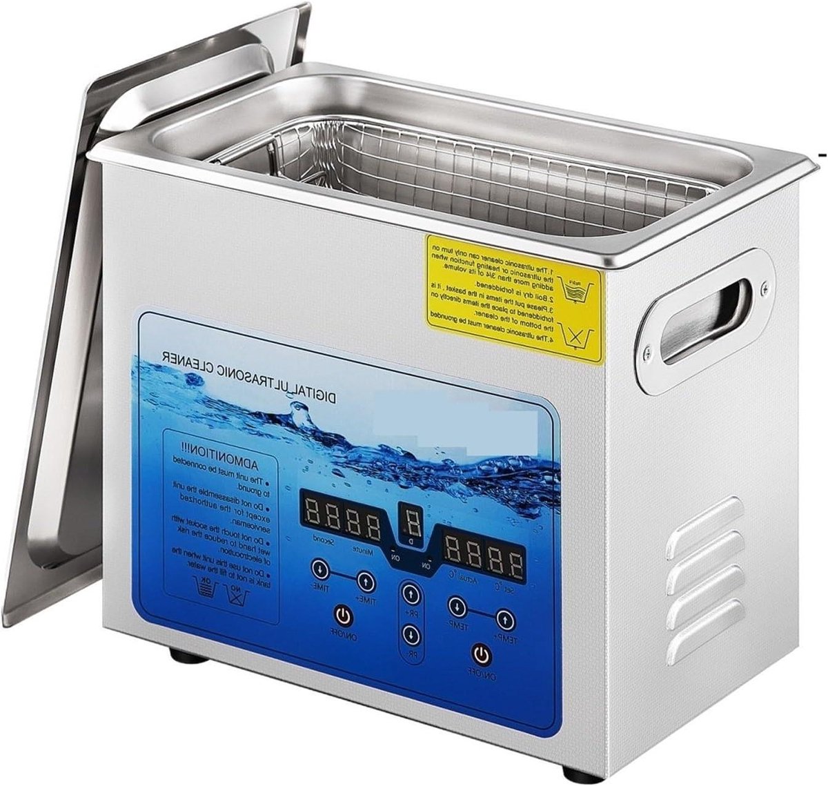Ultrasone Reiniger - Mini Wasmachine - Onderdelen Reinigen - Verstelbare Frequentie - 10 Liter - Zilver
