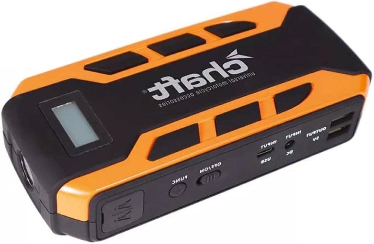 Startbooster - Accu jumpstarter - Motor starten - Hoge stroomsterkte - 18000 mAh - Zwart