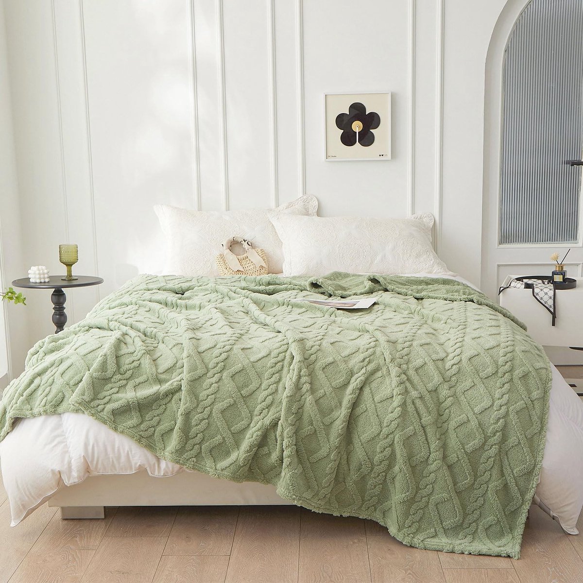Innovra - Dailygoods - Dailygoody - Wollige knuffeldeken - Zachte microvezel - Ideaal als bankdeken - Groen - Onderhoudsvriendelijk - Perfect voor ontspanning - 150x200 cm