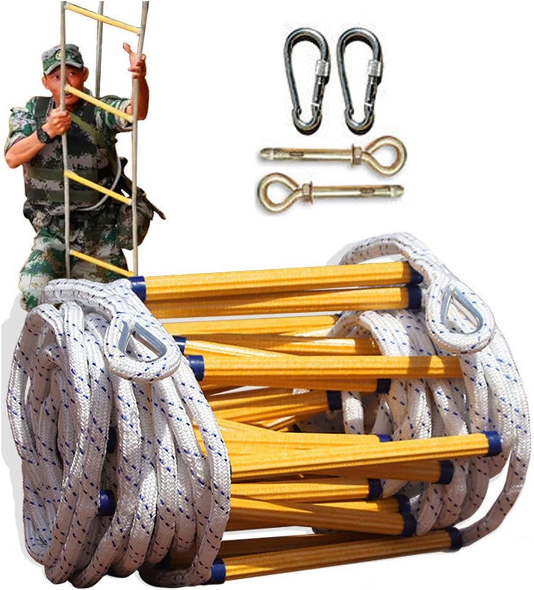 Veiligheid Touwladder - Noodladder Ontsnapping - Snelle Evacuatie - Sterke Antislip Sporten - 7 Meter - N.v.t.