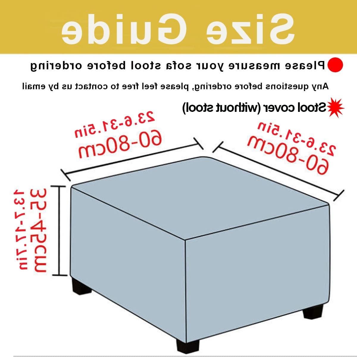 Poef hoes - Voetenbank beschermer - Meubels opfrissen - Volledige bescherming - 60-80 cm - Bruin