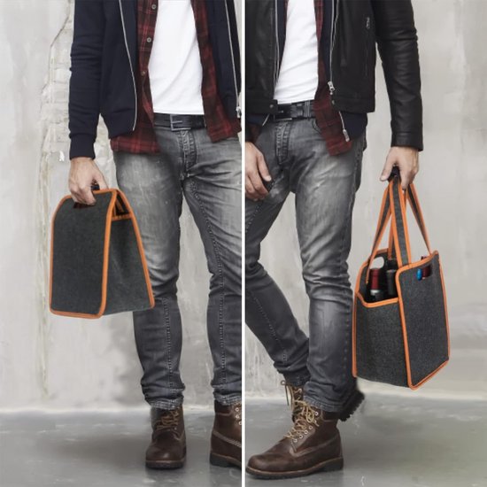 Felt Wine Bag - Bottle Carrier - Elegant Transport - Insulating Properties - 24x18x33 cm - Multicolor — afbeelding 2