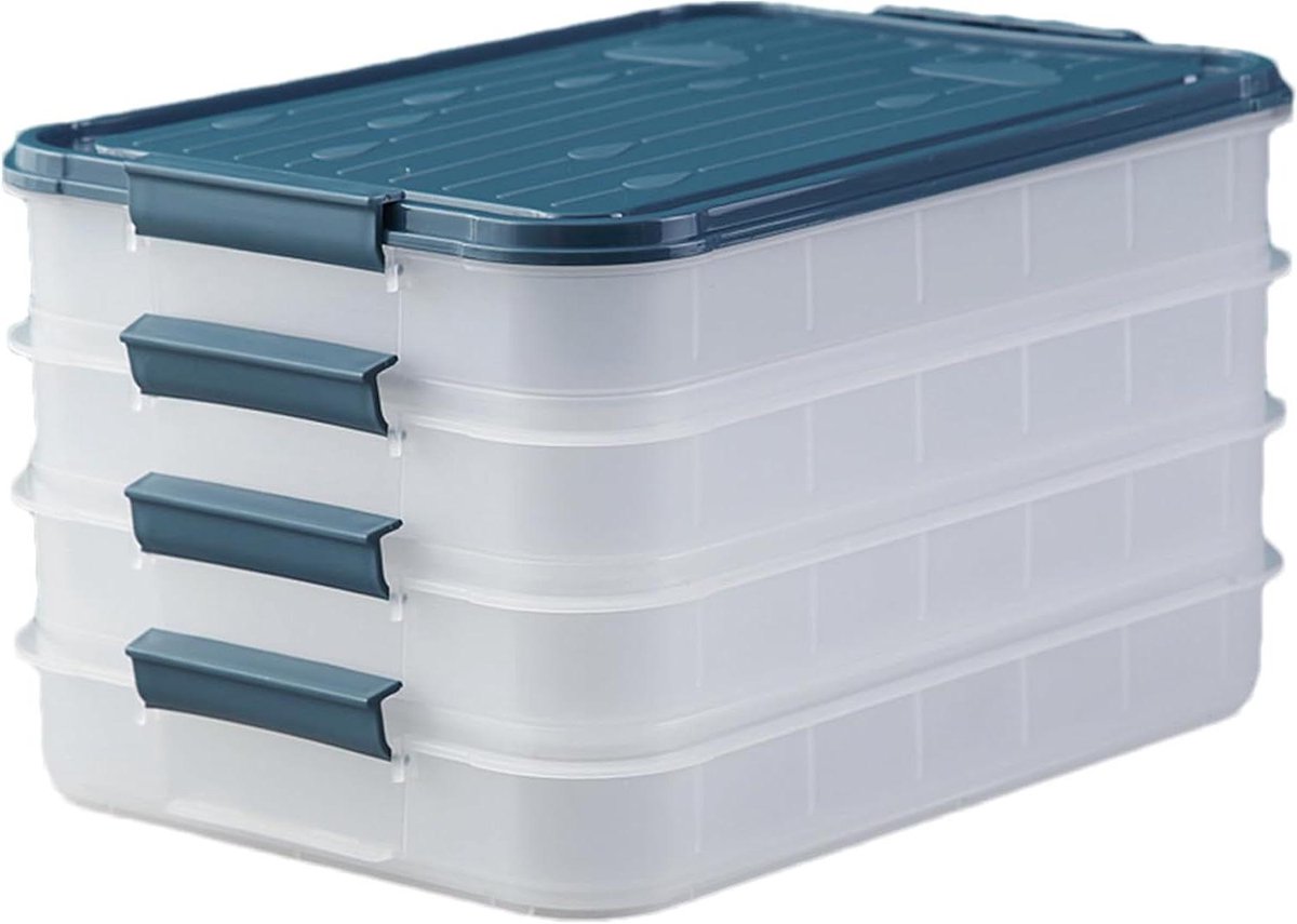 Voedselopslagcontainers - Knoedelbox Koelkast Organizer - Keuken Organiseren - Luchtdichte Afdichting - 29.5x20.5 cm - Transparant