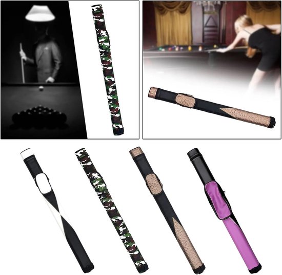 Biljartkeu Tas - Keu Opberger - Biljart Spelen - Lichtgewicht PU Materiaal - 82 cm Lengte - Zwart Wit — afbeelding 3