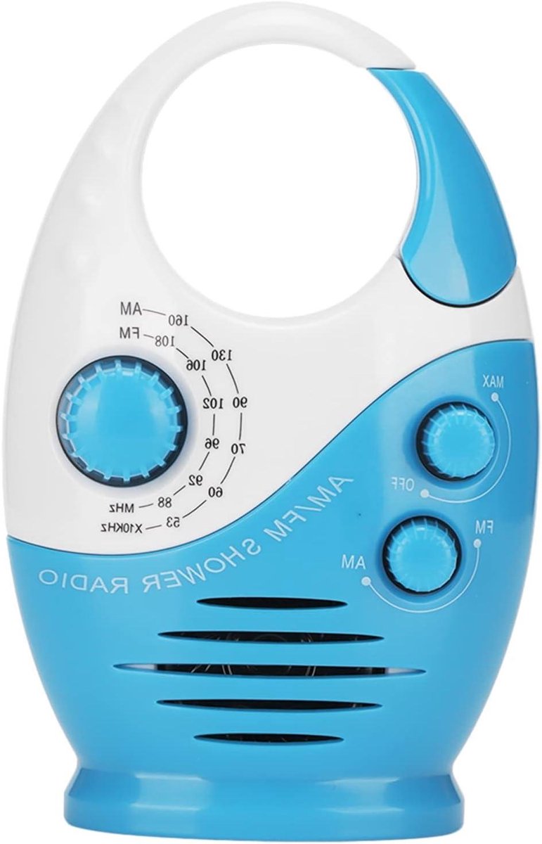 Draagbare Radio - Douche Speaker - Muziek Luisteren - Veelzijdig Ontwerp - 14 x 9 x 6 cm - Blauw