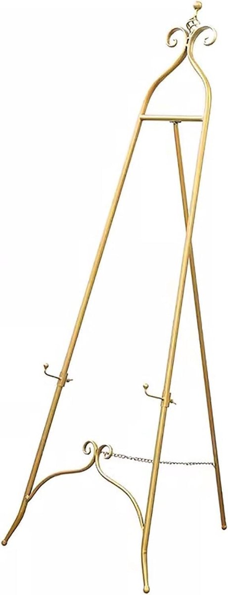 Metalen Schildersezel - Display Statief - Kunst Presenteren - Opvouwbaar Ontwerp - 50x150 cm - Goud