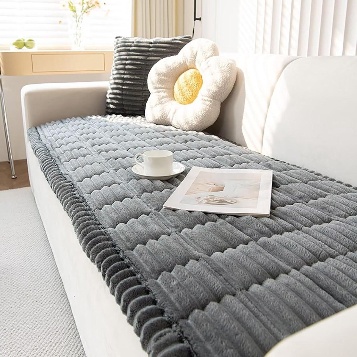 Wasbare bankhoes - Meubelbeschermer - Huisdieren Meubels - Antislip bodem - 60 x 120 cm - Donkergrijs