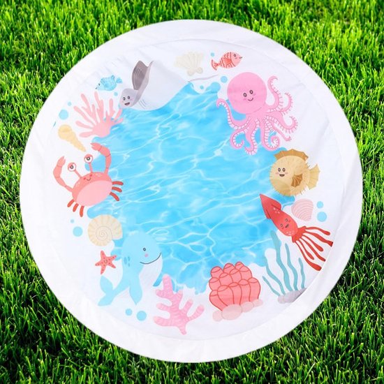 Baby Strandbadje - Watermat Opblaasbaar - Buiten Spelen - Draagbaar 2-in-1 - 140x140cm - Multicolor — afbeelding 4