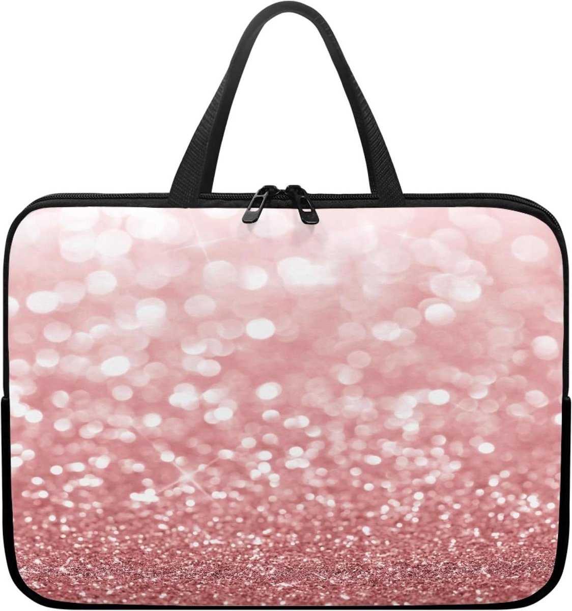 Laptoptas - Computertas - Dagelijks Gebruik - Glitterprint - 10-17 inch - Zwart