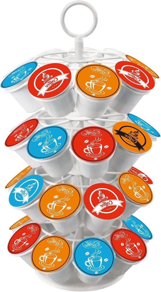 Koffie Pod Houder - Capsule Organizer - Koffie Opslag - 360 Graden Draaibaar - 36 Cups - Wit