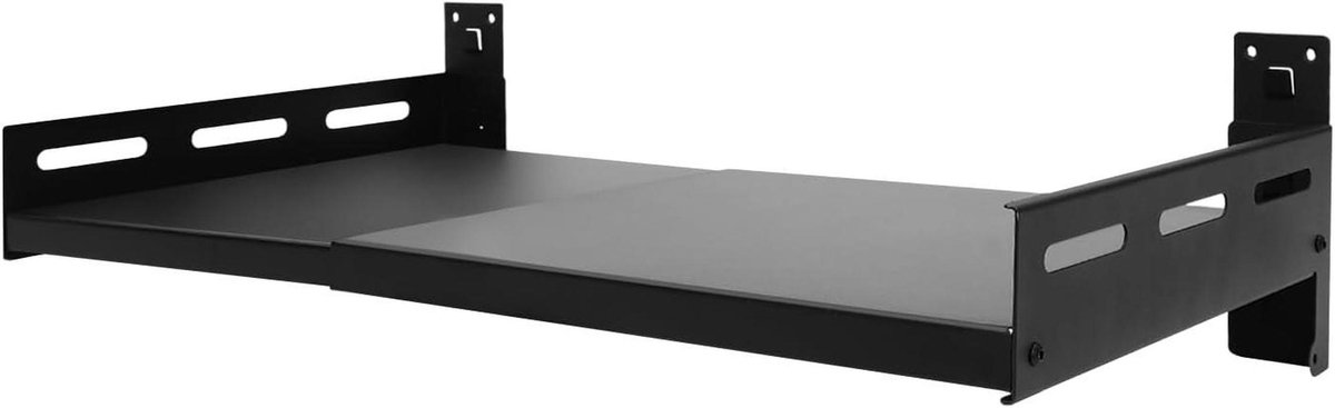 Intrekbaar Wandrek - Keuken Plank - Magnetron Opslag - Verstelbare Lengte - Tot 80 cm - Zwart