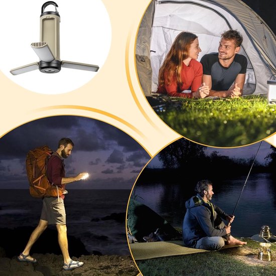 Campinglamp LED - Werkverlichting Draagbaar - Buitenactiviteiten Verlichting - Opvouwbaar Verstelbaar - 18 x 5 x 5 cm - Enkele Attribuut — afbeelding 2