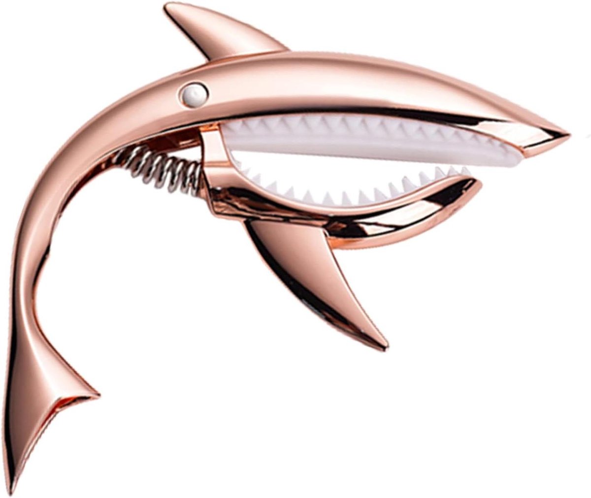 Gitaar Capo - Instrument Accessoire - Akkoord Wijzigen - Haaivorm Design - 13x8.5 cm - Rosé Goud