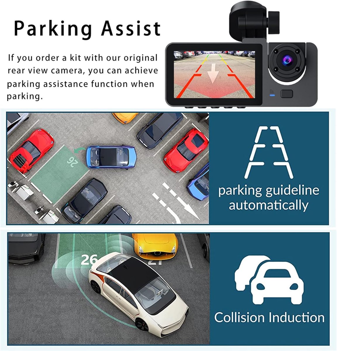 Dash Camera Auto - Voertuig Recorder - Veilig Rijden - 3 Kanaals Opname - 1080P Resolutie - Zwart – foto 7