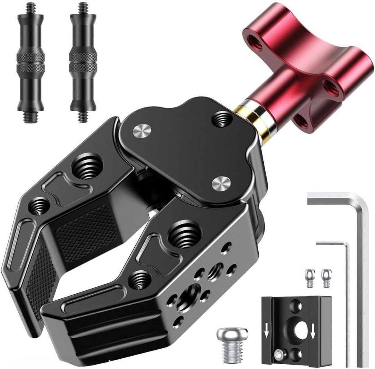 Krab Klem Mount - Super Klem - Camera Bevestigen - Verstelbaar Bereik - Tot 2.3 kg - Zwart