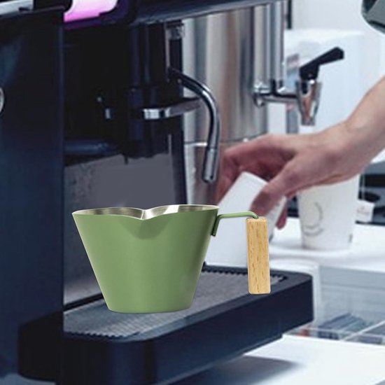 Roestvrij Stalen Koffie Drinkbeker,100ml Dubbele Tuit Cappuccino Mok met Maatverdeling | Beker voor Water met Handvat - Voor Café, Melk, Warme Chocolademelk, Thuis Bereiden Van Koffie, Latte, En Cappu — afbeelding 2