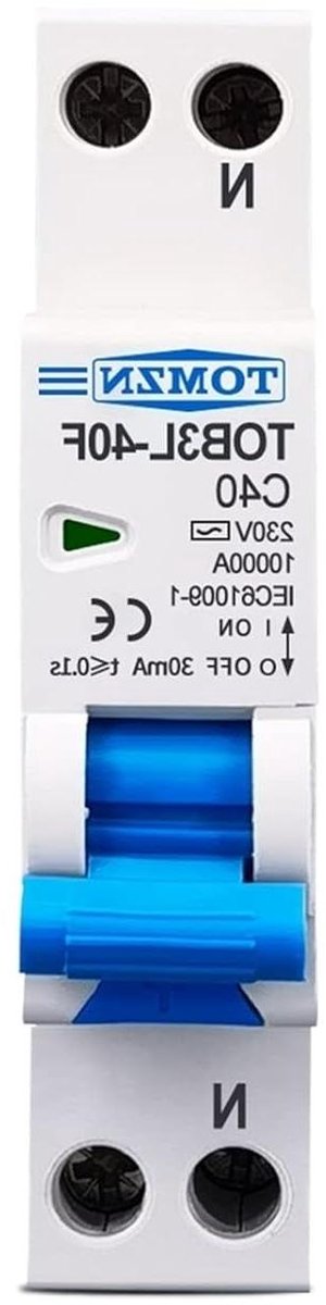 Aardlekautomaat - Stroomonderbreker - Elektrische beveiliging - AC-type lekbeveiliging - 40 A - Grijs