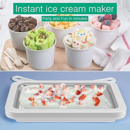 Dailygoods - Dailygoody - IJsrolpan - IJsrol Maker - Zelfgemaakte Gerolde Roomijs - Wit - IJsyoghurt - Ideaal voor Gezinnen - 22,5 x 17,5 cm van Dailygoods — afbeelding 2