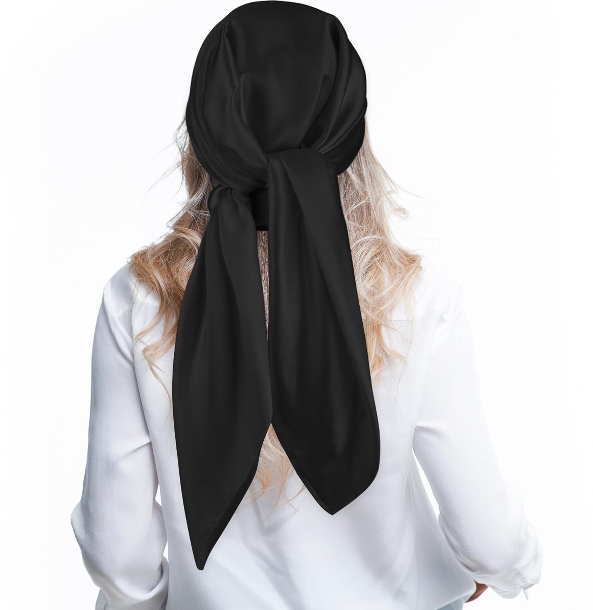 Dailygoods - Dailygoody - Grote vierkante sjaal - Effen kleur - Slapende hoofdwraps voor haar - 90x90 cm - Ideaal voor dames - Zachte satijnlook