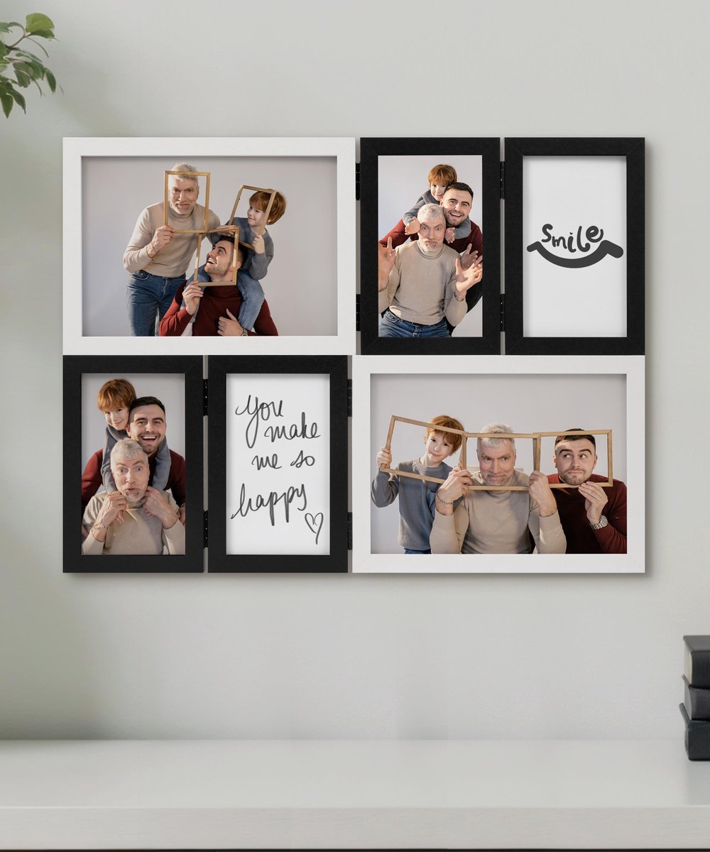 Dailygoods - Dailygoody - Fotolijst collage - Set van 6 - Perfect voor herinneringen - Wit - Multifunctionele fotolijsten - Geschikt voor volwassenen - 13x18 en 8x