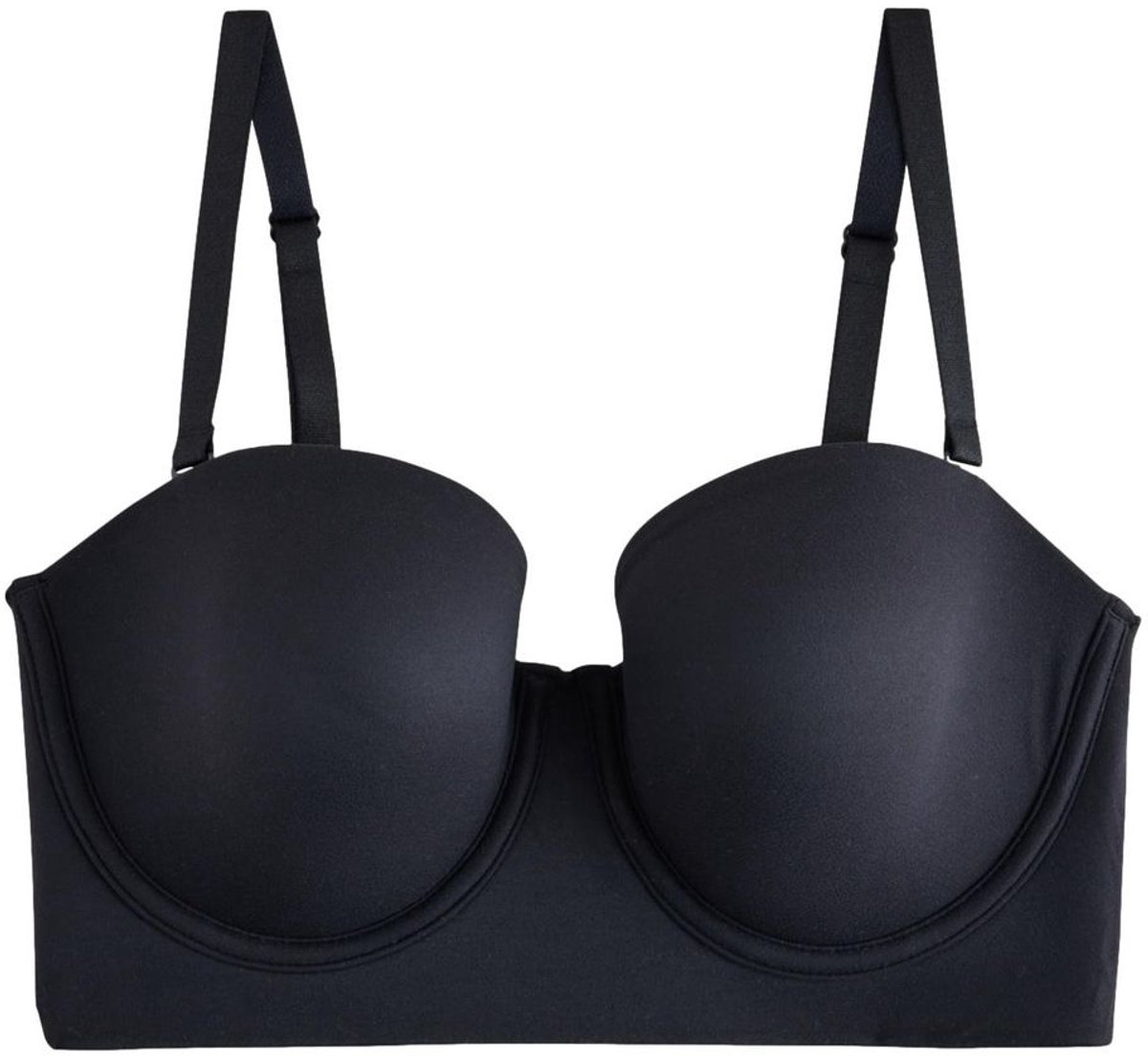 Next Dames - Superzachte Ultimate Comfort strapless DD+ beha met geborstelde cups - Zwart Black