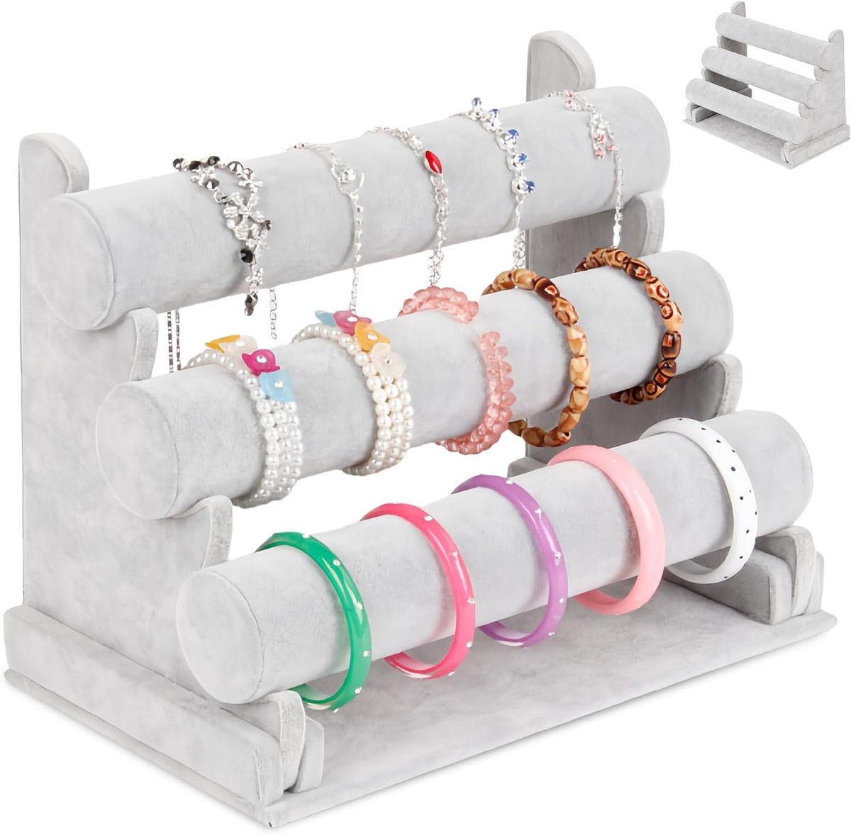 Elegante Sieradenstand voor Armbanden, 3 Niveaus, Verwijderbare Armbandhouder, Perfect voor Tentoonstellingen en Organisatie van Sieraden