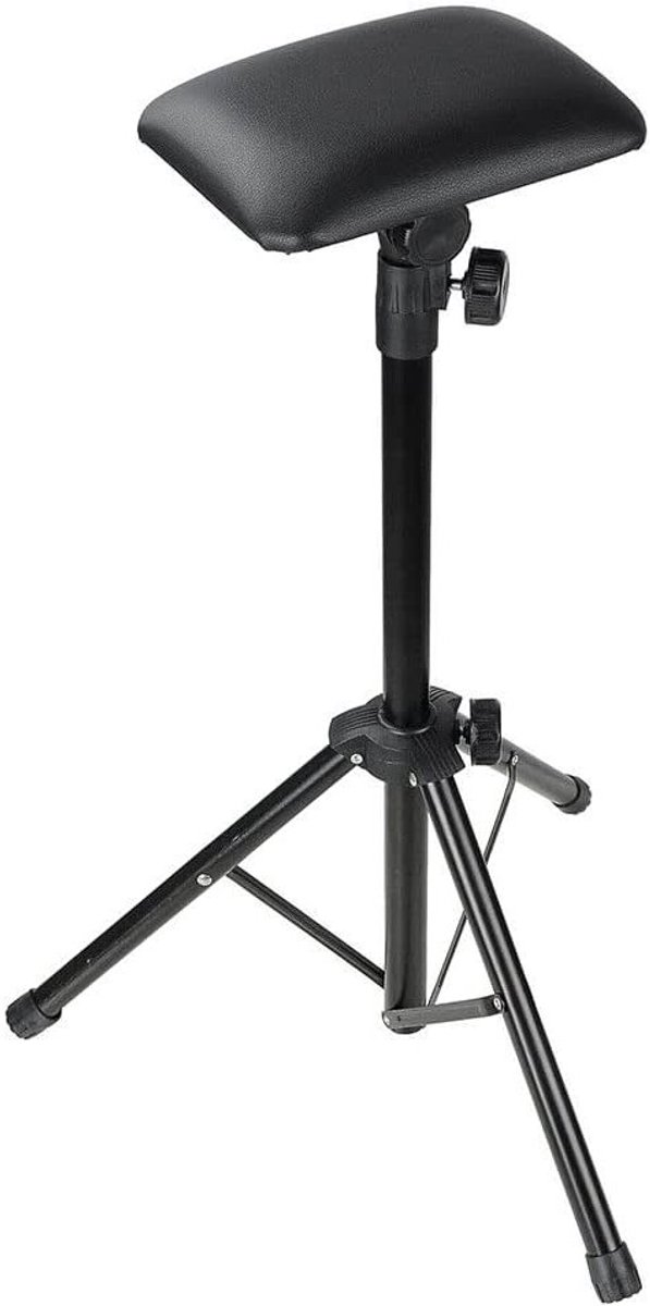 In hoogte verstelbare tattoo armleuning met stevige zwarte beensteun, ideaal voor tatoeages en studio's, 73-137 cm verstelbaar