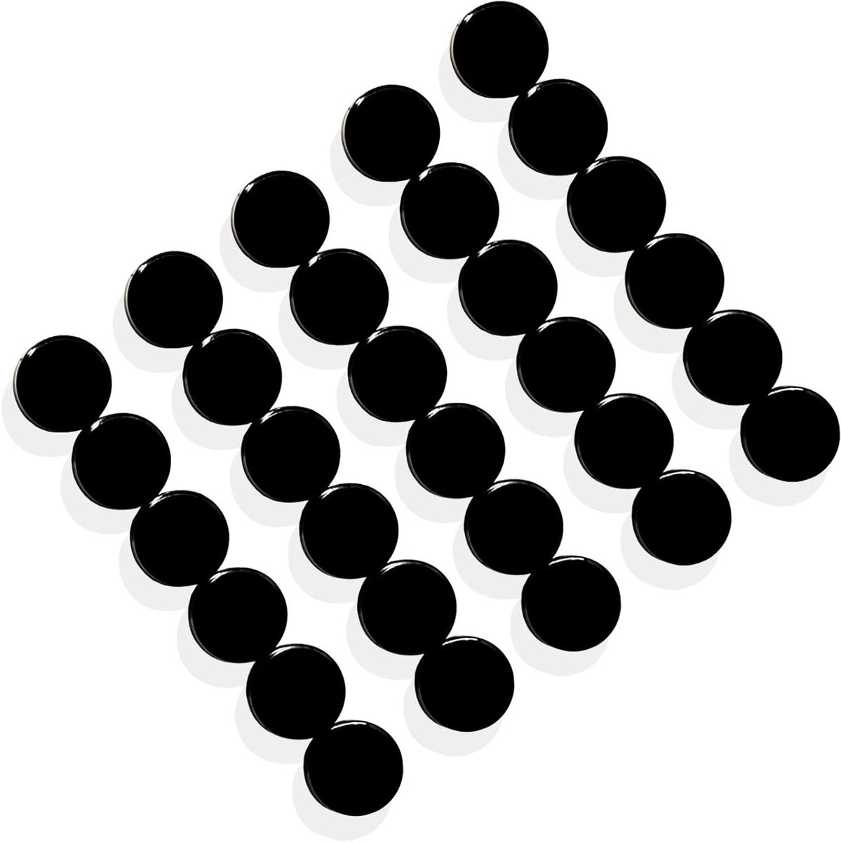 Sterke koelkastmagneten in verschillende vormen voor notitieborden, school en kantoor - 40 stuks in zwarte kleur met ijzeren doos (2 cm)