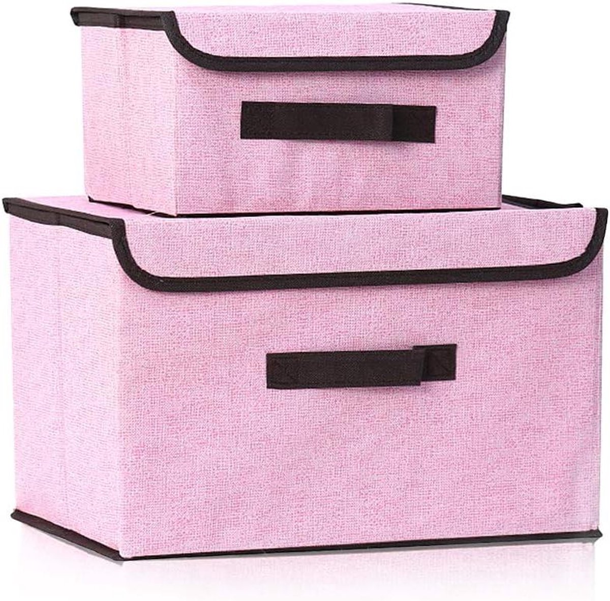 Opbergdozen Set - Opbergbakken - Thuis Organiseren - Opvouwbaar Ontwerp - 2 Maten - Roze