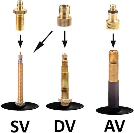 Fiets Pomp Adapter Set - Ventiel Opzetstukken - Banden Oppompen - Complete Assortiment - 10 Stuks - Meerkleurig — afbeelding 5