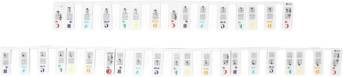 Piano Keyboard Sticker - 61 Toetsen Label - Muziek Leren - Kleurgecodeerde Noten - 61 Toetsen - Meerkleurig