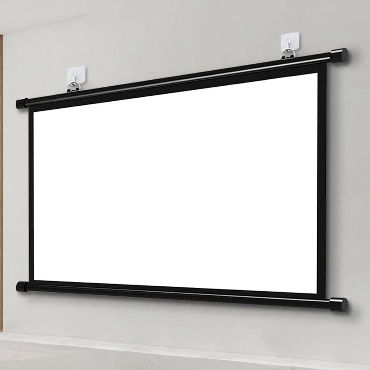 Projectiescherm Handmatig - Beamer Scherm - Films Kijken - Wit Glasvezel - 60 Inch - Wit