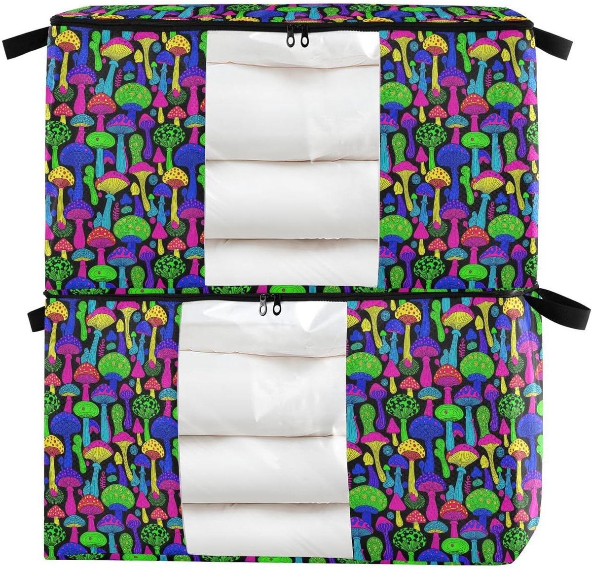 Opbergdozen - Kleding Containers - Kast Opbergen - Duidelijk Venster - 95 L - Kleurrijk