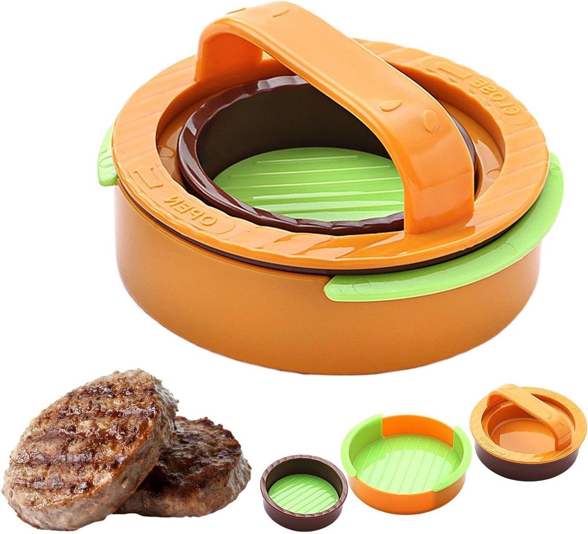 Hamburger Pers - Patty Maker - Perfecte Burgers Maken - Houdt Sappen Vast - 11.5 x 11 x 6 cm