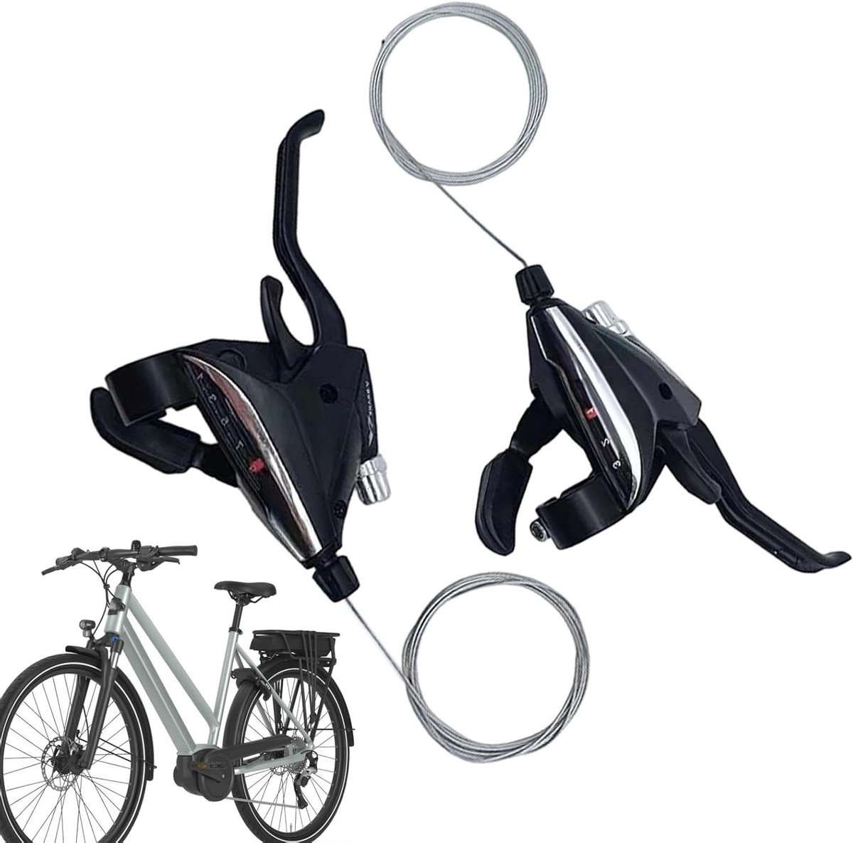 Fiets Versnellingspook - Schakelhendel Set - Soepel Schakelen - 3x9 Versnellingen - 1 Paar - Zwart