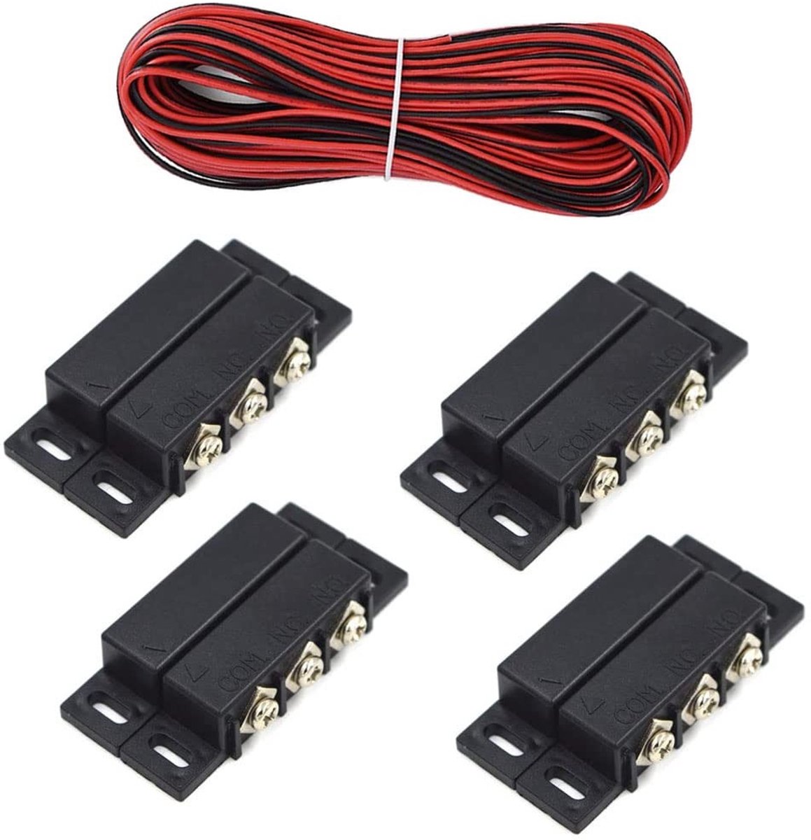 Cosensi - Dailygoods - Dailygoody - Recessed Security Alarm Sensor Magnetisch voor Deur en Raam - 4 Stuks