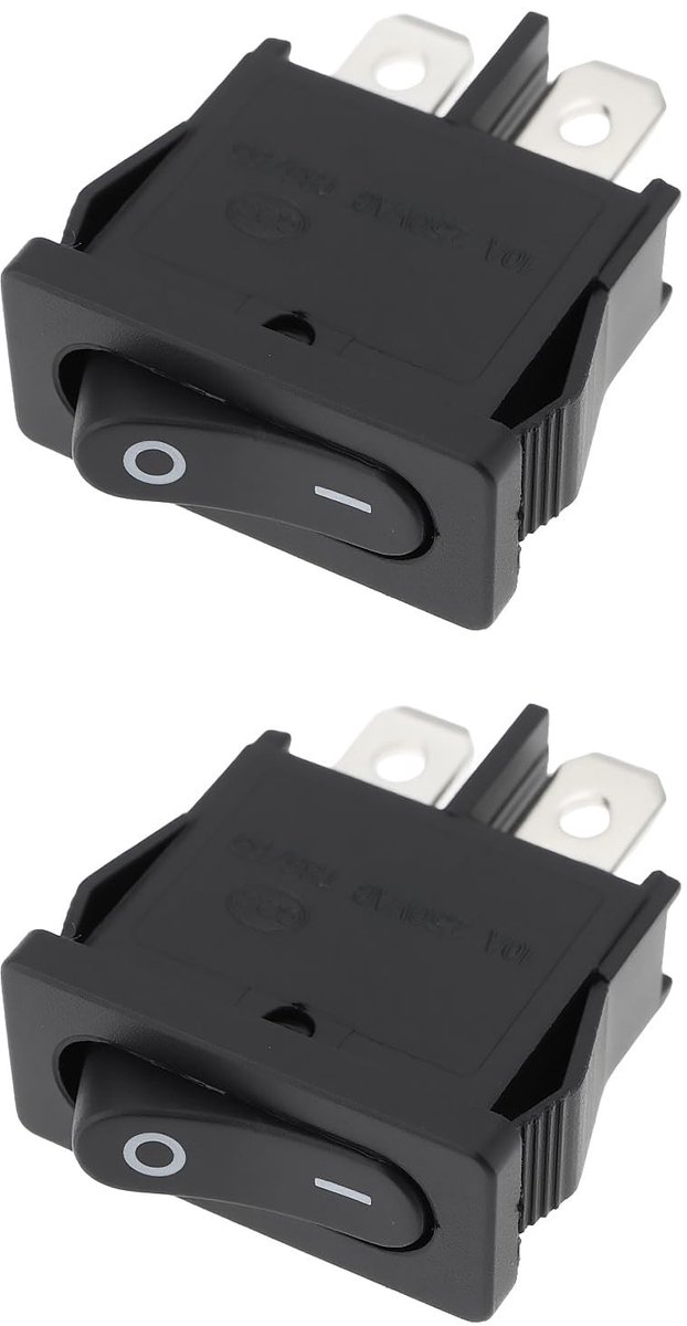 Cosensi - Dailygoods - 2 Stuks 2-Pin Slim Tuimelschakelaar voor Elektrische Apparatuur