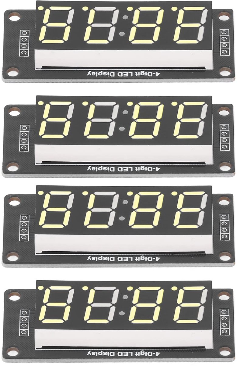 Dailygoods - 4 Digit Tube LED Display Module met 7 Segmenten voor Digitale Klokken
