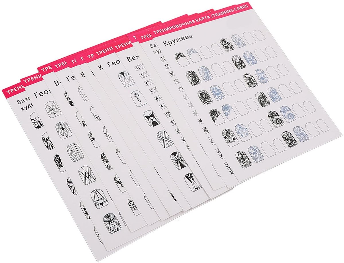 Dailygoods - Wasbare Nail Art Trainingsmat met 12 Verschillende Vormen