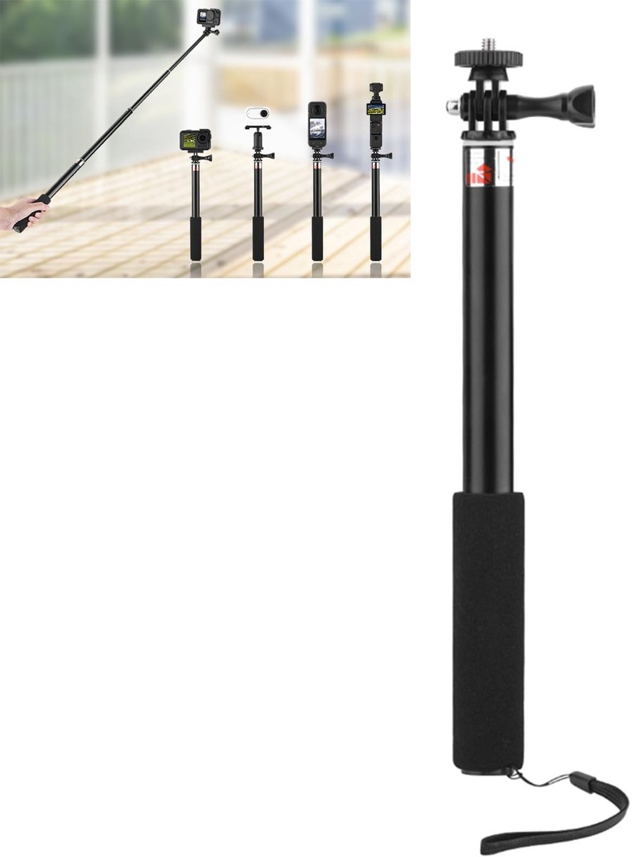Dailygoods - Uitschuifbare Selfiestick voor Action Camera's
