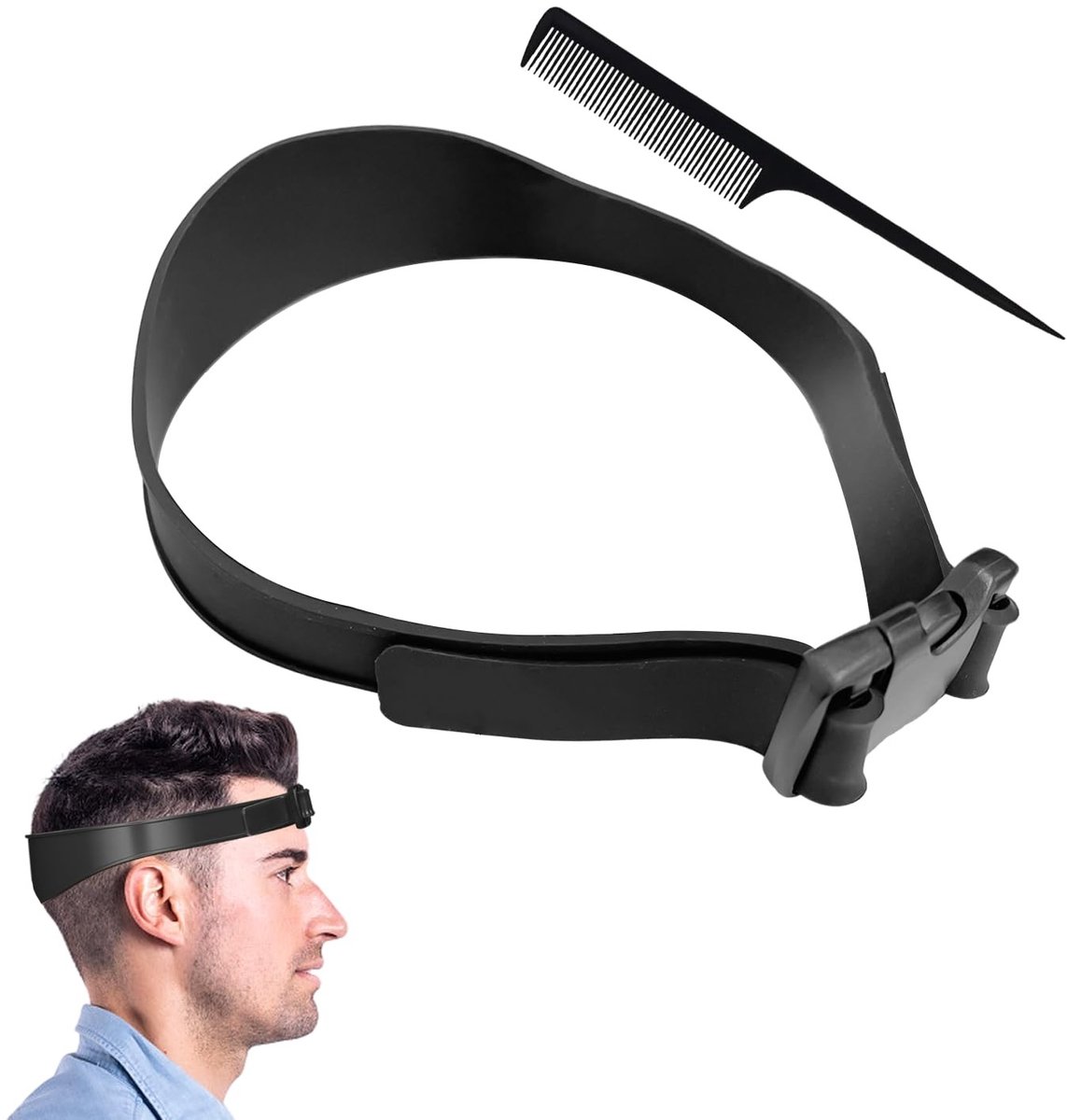 Dailygoods - Haarstyling Hulpriem met Puntige Staartkam en Siliconen Haarband
