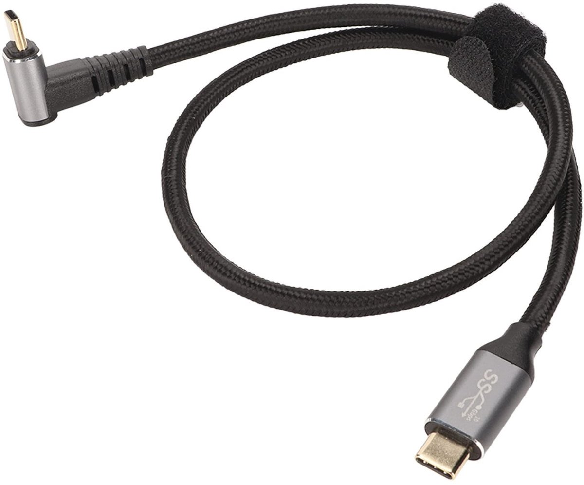 Dailygoods - USB naar USB C-kabel 90 Graden 50cm voor Snelladen