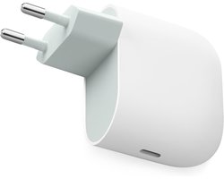 45W USB-C netadapter, snellader geschikt voor Pixel telefoons, past op Google-producten en overige USB-C apparaten, kleur wit