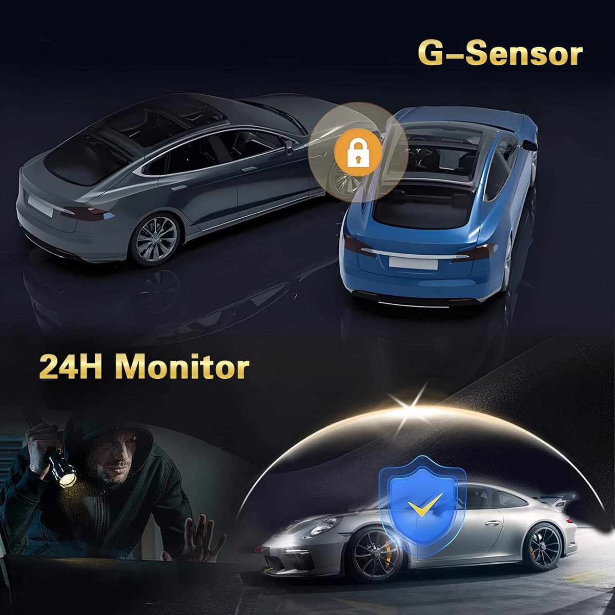Auto Dashcam - Rijcamera Voertuig - Veilige Rit Registratie - Drie Camera's HD - 3.16 Inch Scherm - Zwart – foto 4
