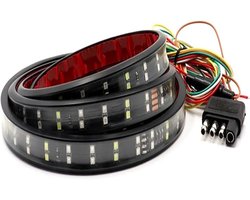 Achterlichten Van Aanhanger LED Achterbak Lichtbalk 1.5m LED Vrachtwagen Achterklep Lichtbalk Enkele/Dubbele/Triple Rij Achter Richtingaanwijzer Rem Achterlicht Bar Achterlicht (Maat : Double Row)