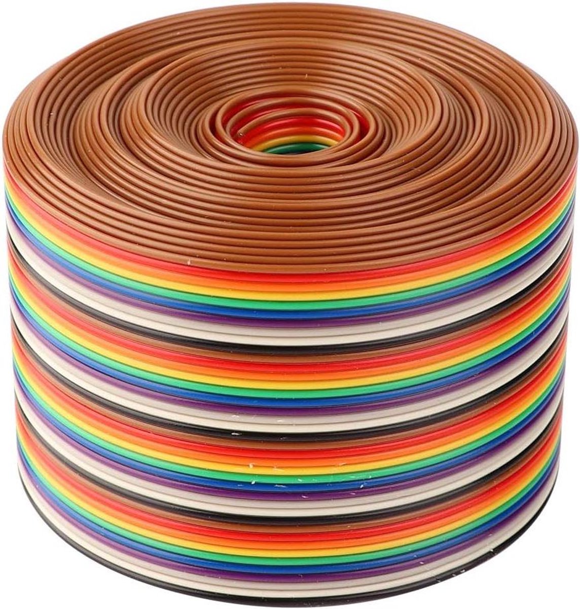 Platte Kabel - Kleurrijke Draad - Interne Bedrading - Zuur en Alkali - 2 Meter - Regenboog