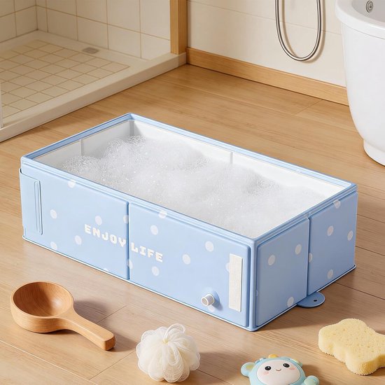 Kinderbad Opvouwbaar - Douchebak Baby - Reizen en Camping - Montagevrij Snel Opzetten - 76 x 40 x 21 cm — afbeelding 2
